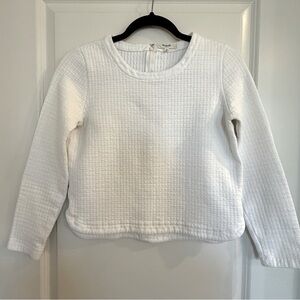 Madewell Jacquard Grid Quilted Long Sleeve Crop Top